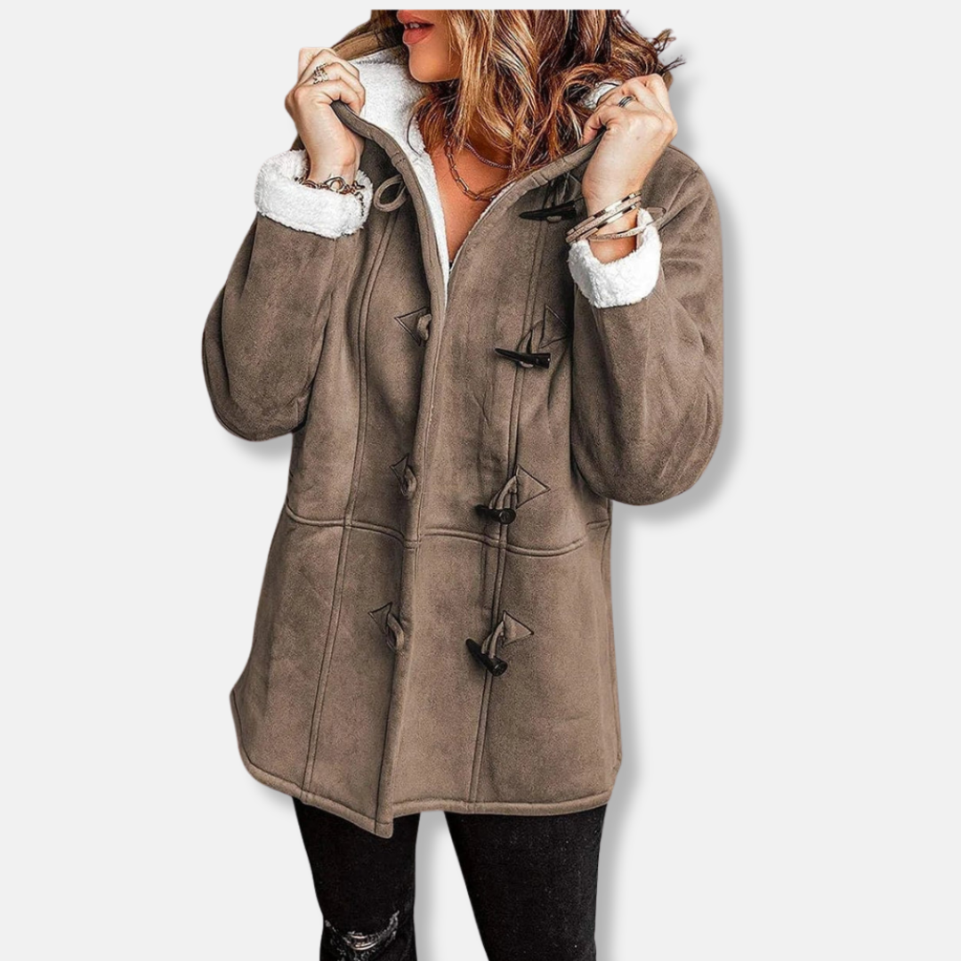 Berg-Feldt | Fleecejacke - Relaxed Fit - Kapuze - Plüschfutter - Mittellang - Toggle-Verschluss