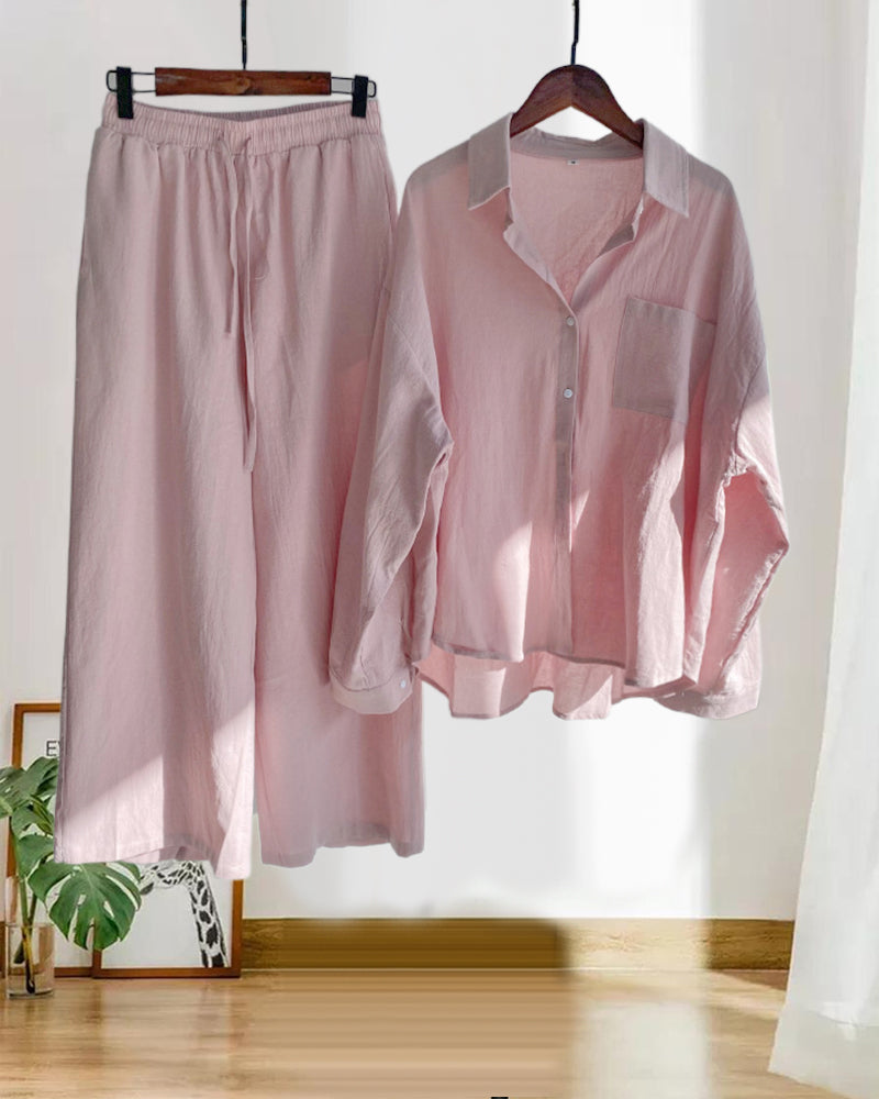 Berg-Feldt | Ensemble deux pièces uni chemise-pantalon