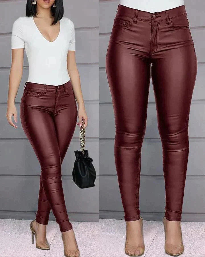 Kunstleder-Stretchhose Croa