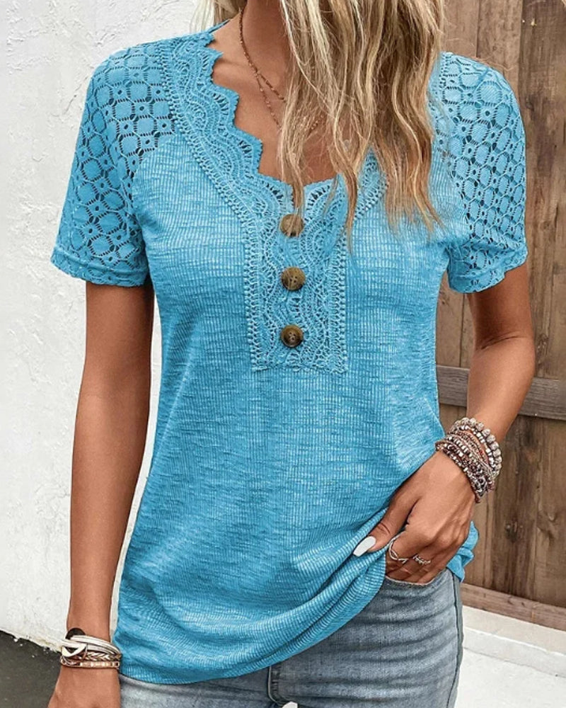 Kurzärmliges, schickes Spitzenshirt - Ashla