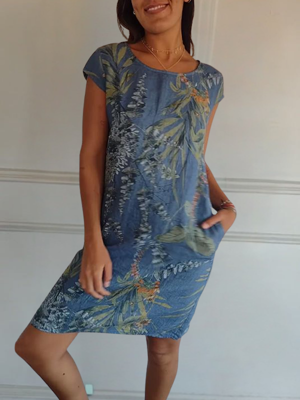 CINDY: Robe fourreau imprimée