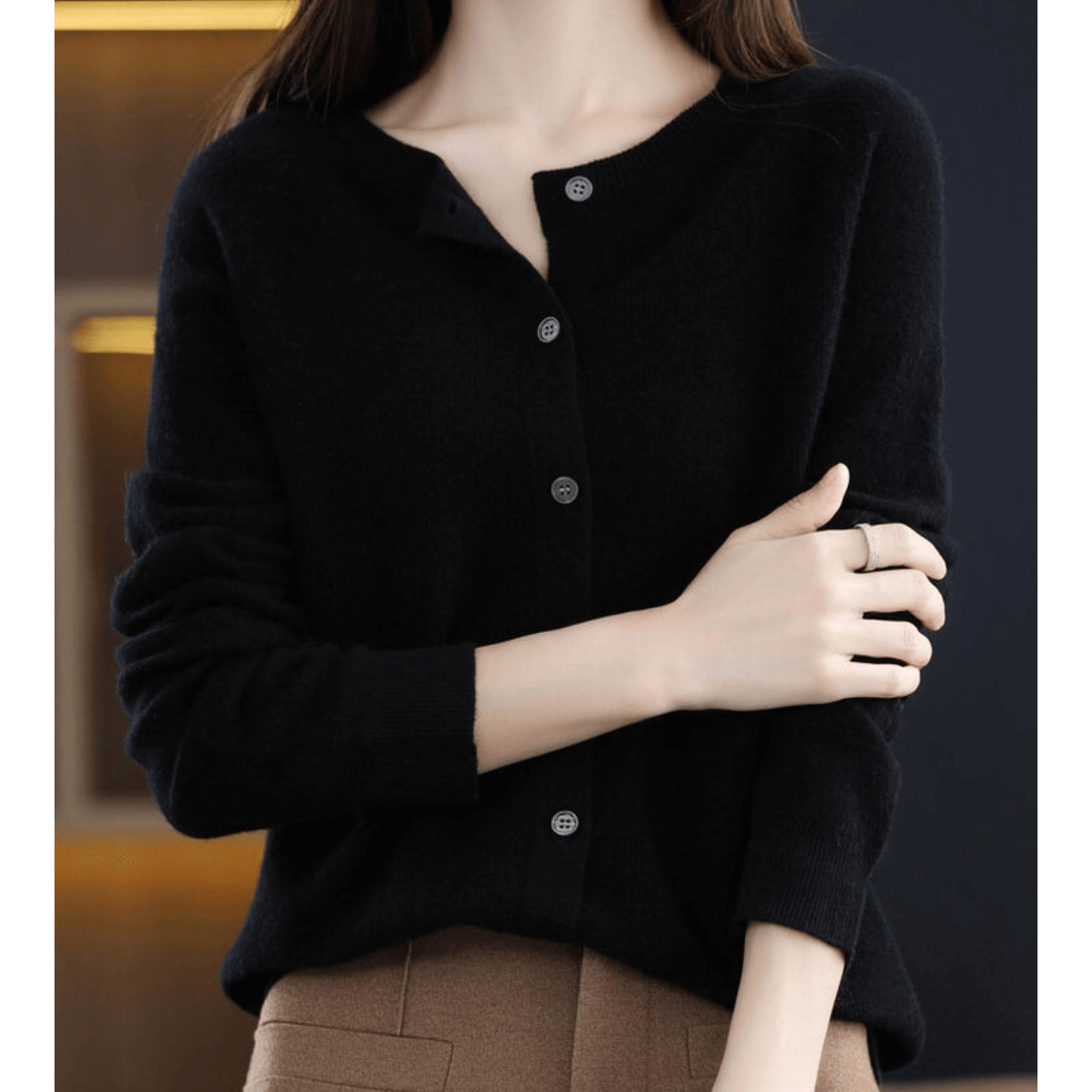 Berg-Feldt | Cardigan fin pour femme à col rond