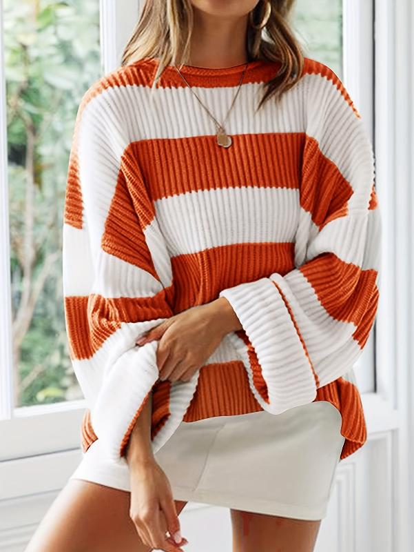 Berg-Feldt | Strickpullover mit Streifen Lockerer Sitz Lässig und Komfortabel