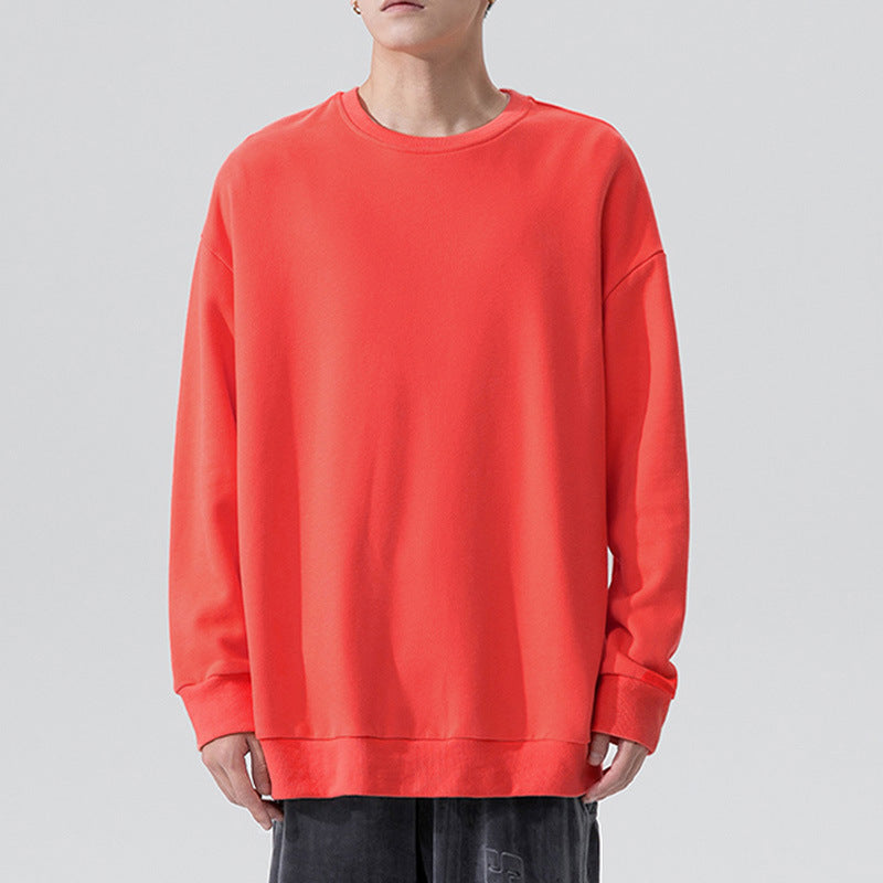 Sweat à capuche en velours ample Fudus pour couple, couleur unie, col rond