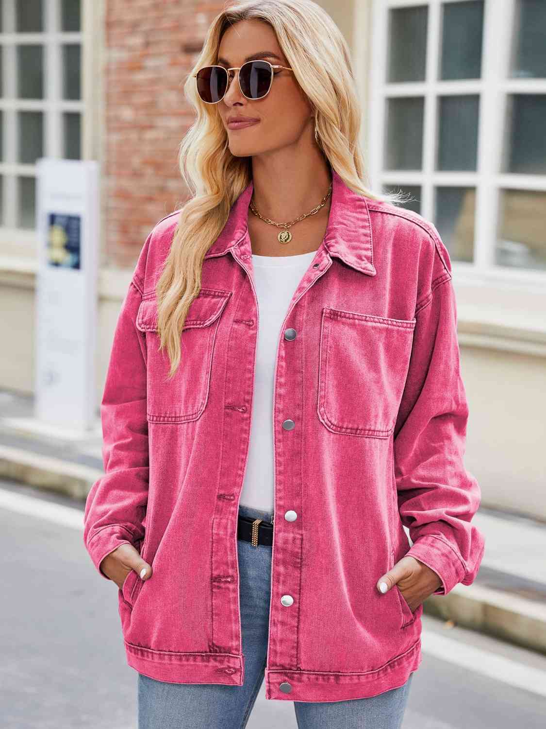 Berg-Feldt | Knopf-Down Denimjacke mit Taschen