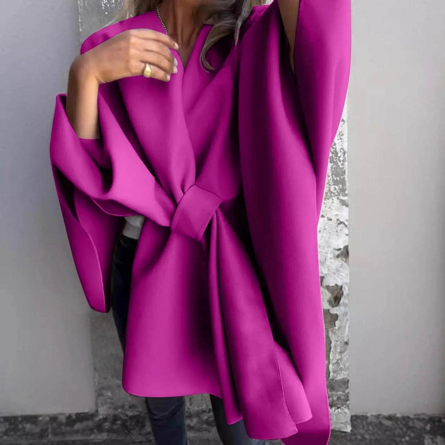 Berg-Feldt | Strick-Longcardigan mit Fledermausärmeln