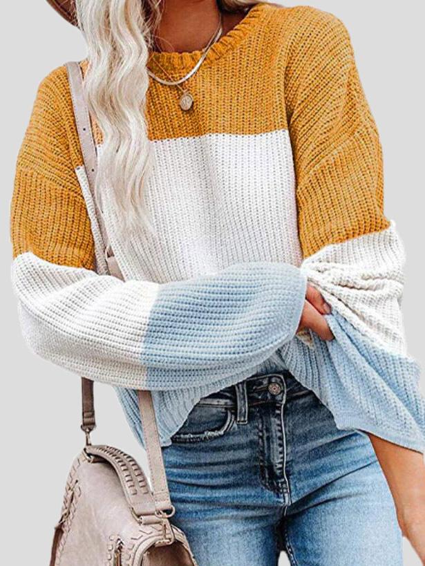 Berg-Feldt | Strickpullover mit Farbblock für lässigen Herbststil