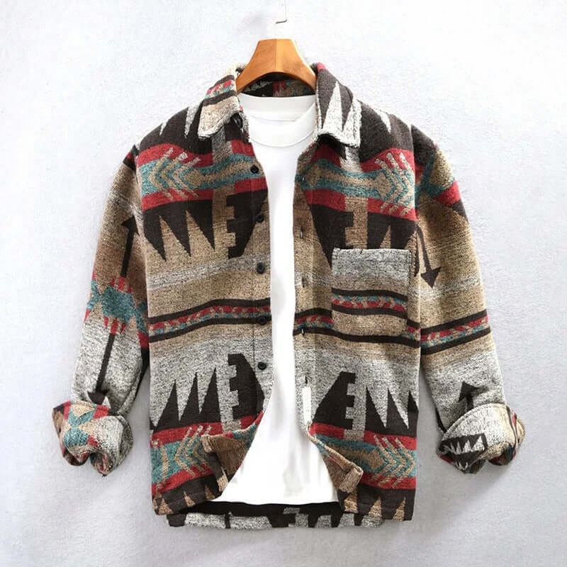 Berg-Feldt | Südwestlicher Aztec-Druck Shirtjacke