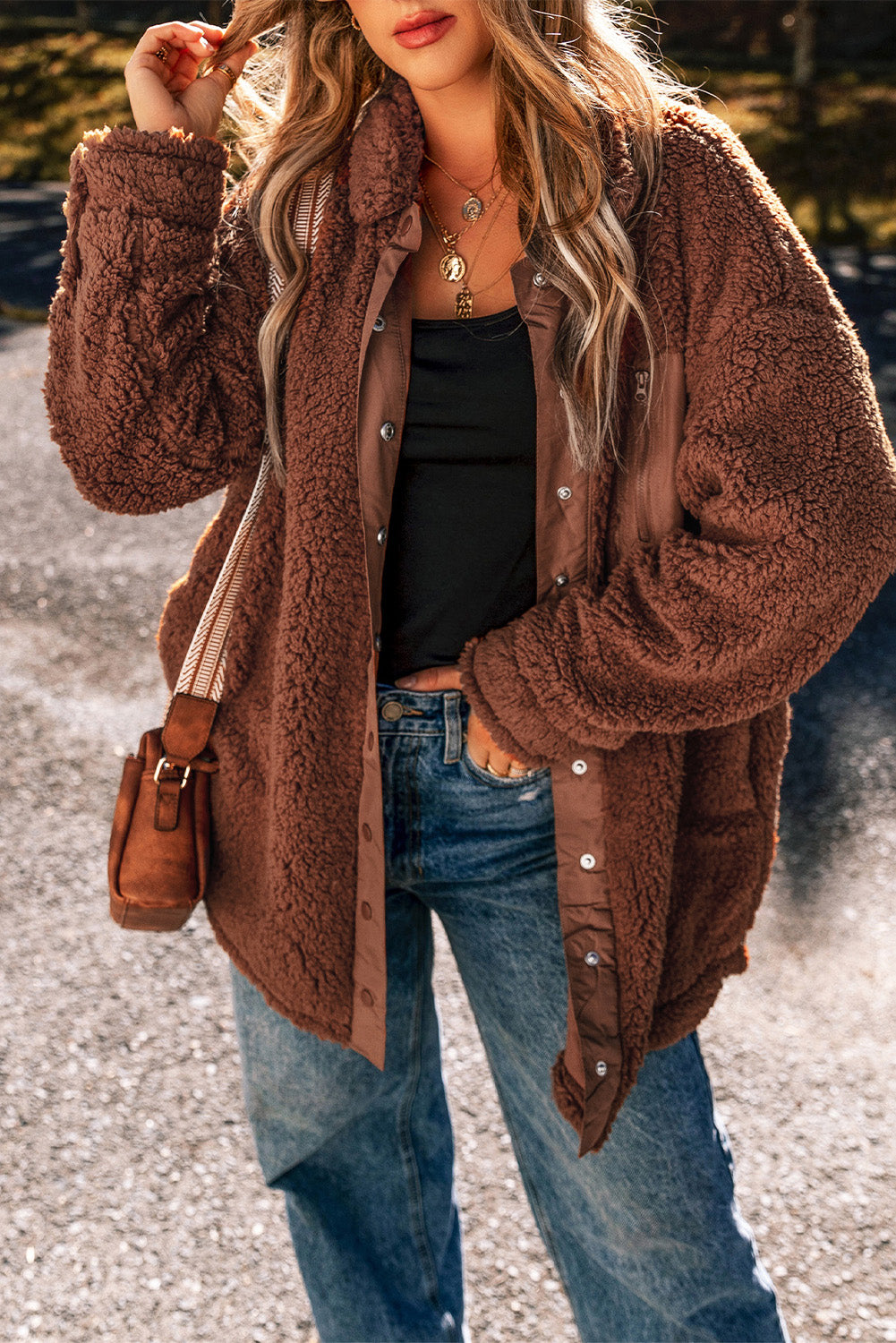 Berg-Feldt | Oversized Teddyjacke Polyester Warm und Bequem