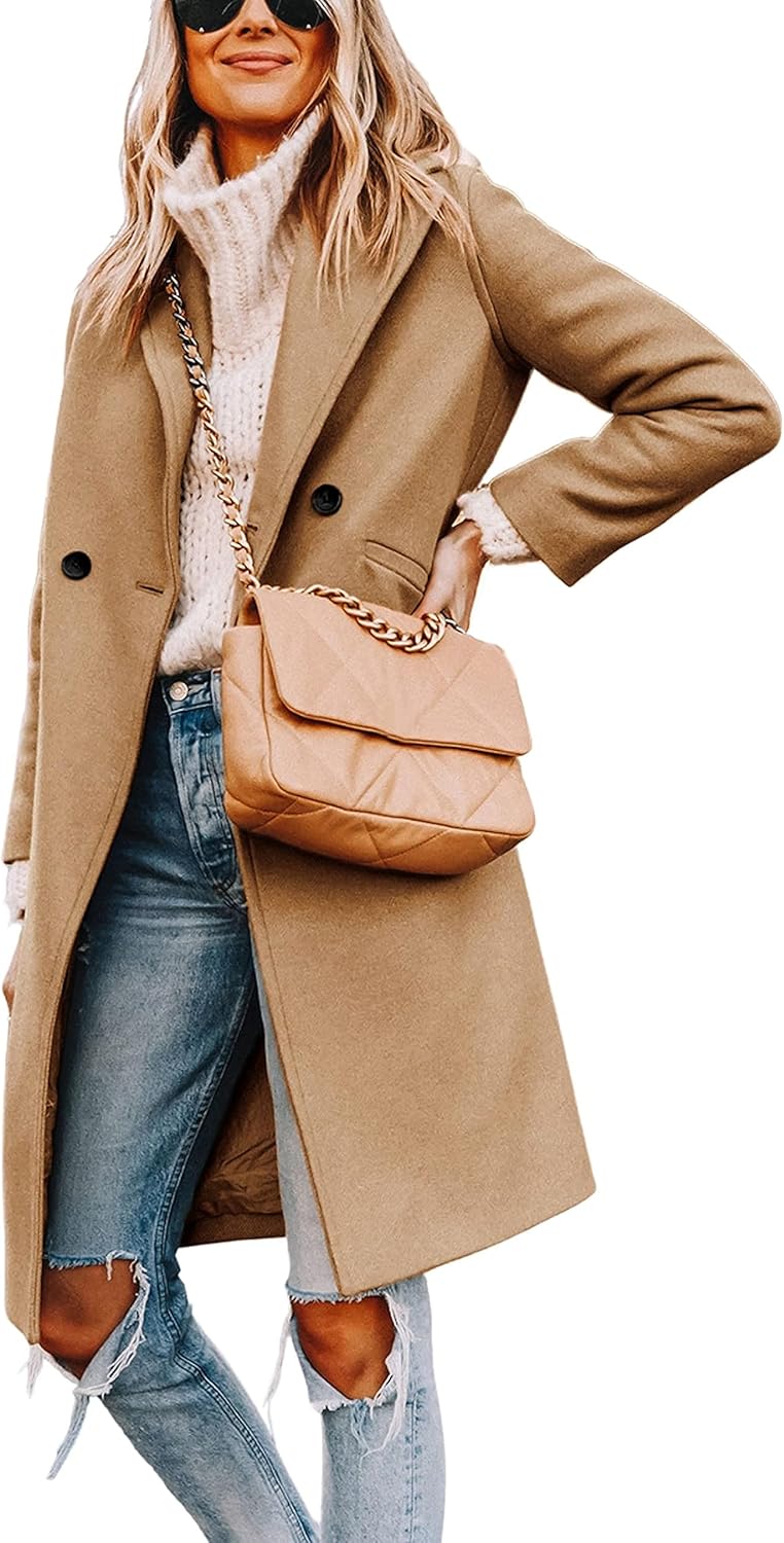 Berg-Feldt | Manteau d'hiver en laine pour femme avec revers pointus