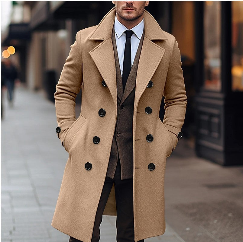 Berg-Feldt | Manteau long en laine pour homme - double boutonnage - automne/hiver