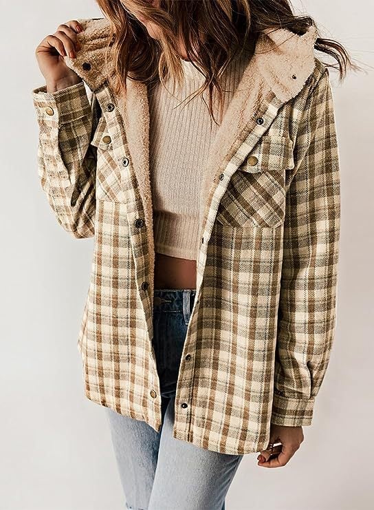 Berg-Feldt | Plaid Jacke Langarm Schnalle Wolle mit Kapuze