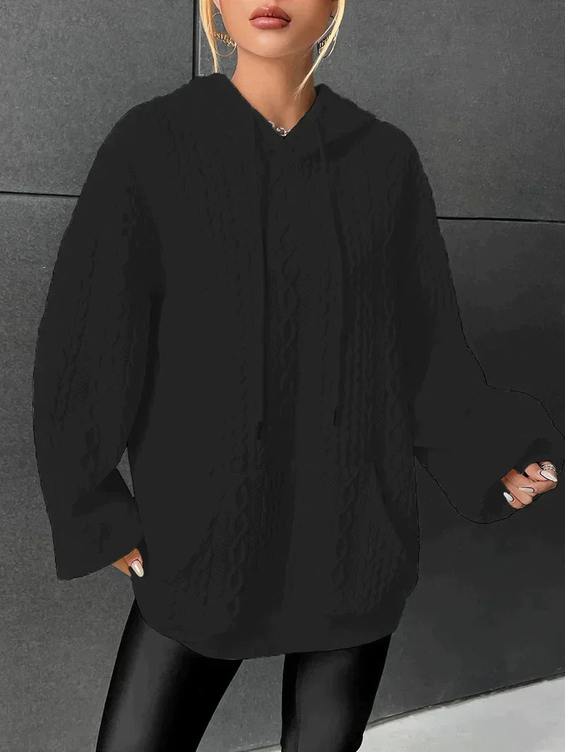 Berg-Feldt | Übergroßer Pullover mit Kapuze und Kordelzug mit Kordelzug