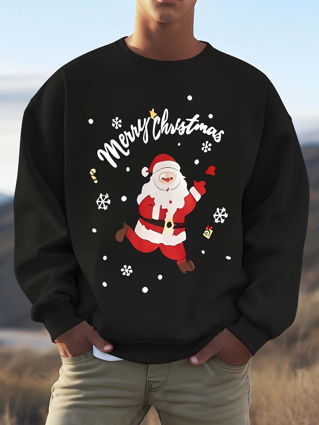 Berg-Feldt | Sweatshirt mit Weihnachtsmotiv Baumwolle Frohe Weihnachten Design