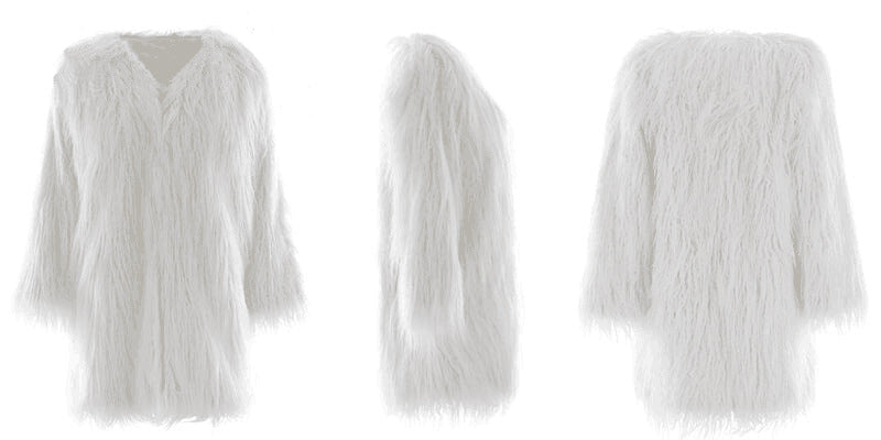 Long manteau douillet pour femmes en fausse fourrure moelleuse Berg-Feldt