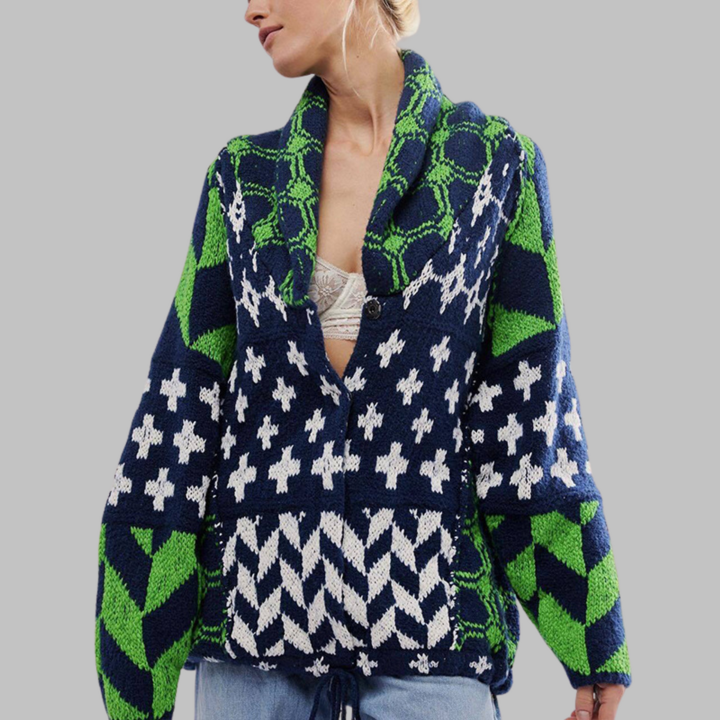 Berg-Feldt | Veste Souple à Motifs Géométriques Modernes