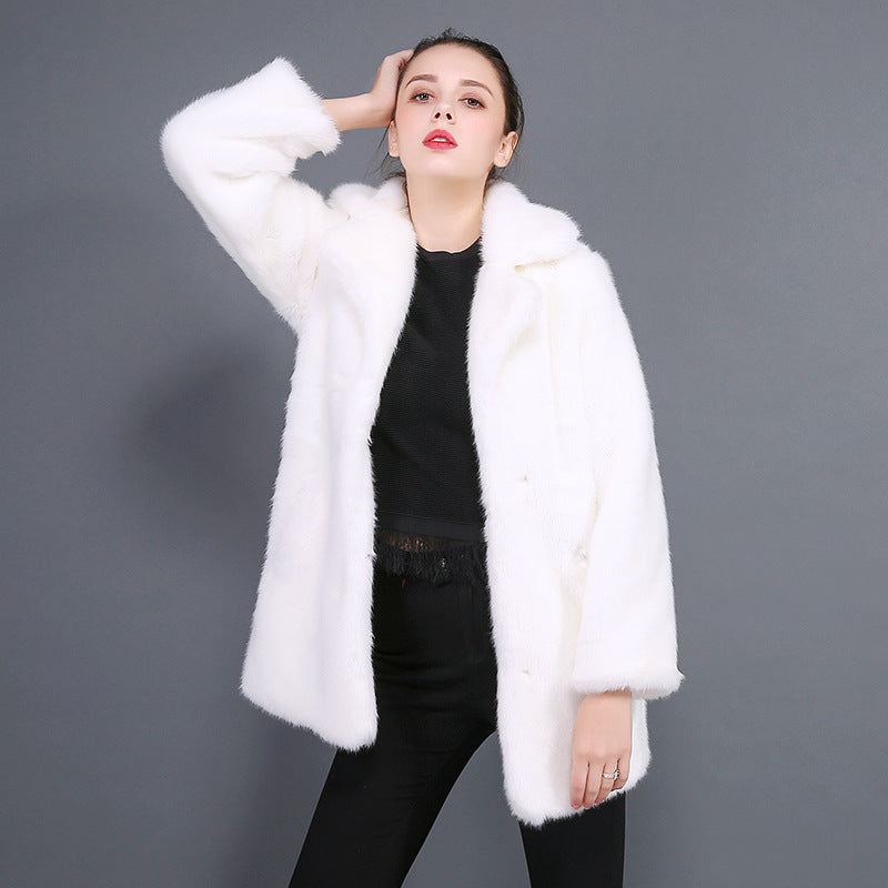 Damen Manteau élégant et douillet en fausse fourrure Berg-Feldt