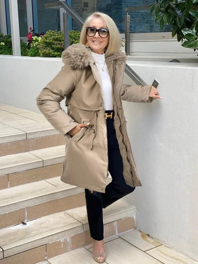 Berg-Feldt | Lang mit Gürtel für Frauen Ideal für Die Wintersaison