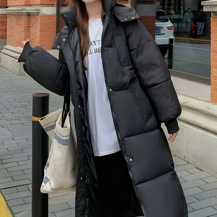 Berg-Feldt | Lange Daunenjacke mit Kapuze für Frauen Ideal für Herbst Winter