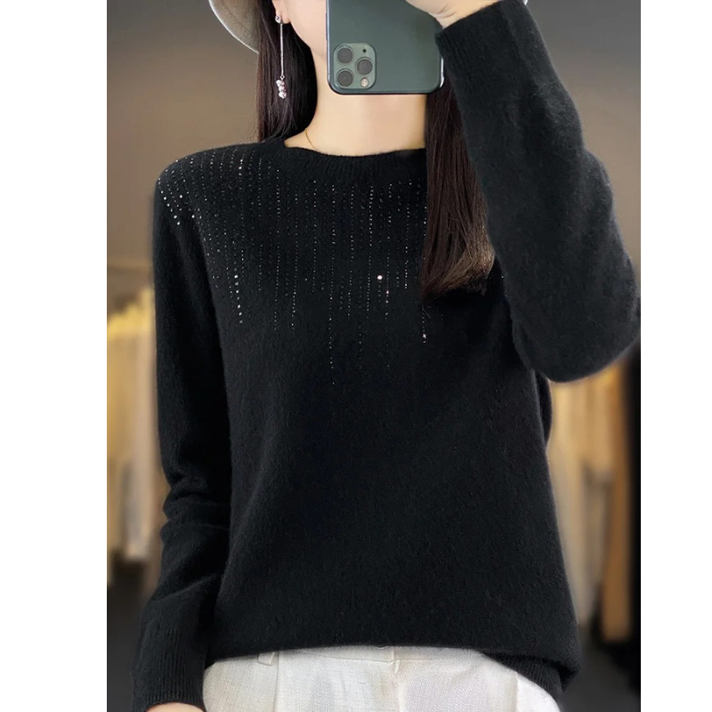 Berg-Feldt | Sweatshirt - Weicher Strickpullover mit funkelnden Details