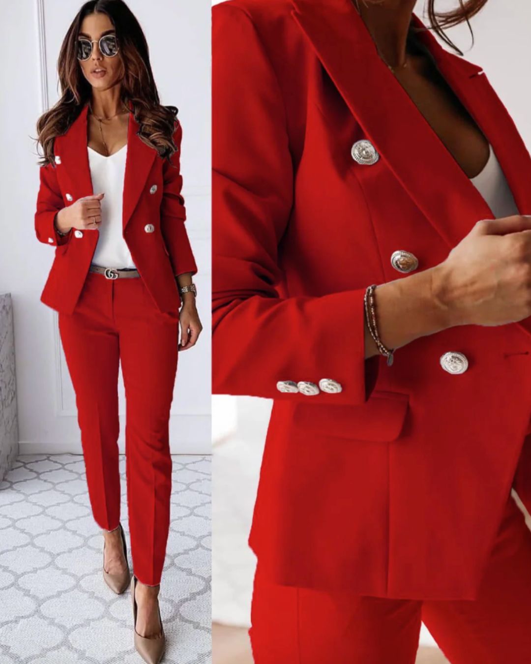 Berg-Feldt | Ensemble féminin avec blazer élégant à boutons