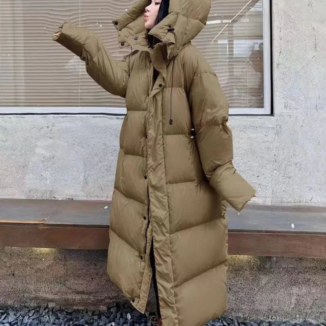Berg-Feldt | Lange Winter Puffer Daunen Jacke - Kapuze