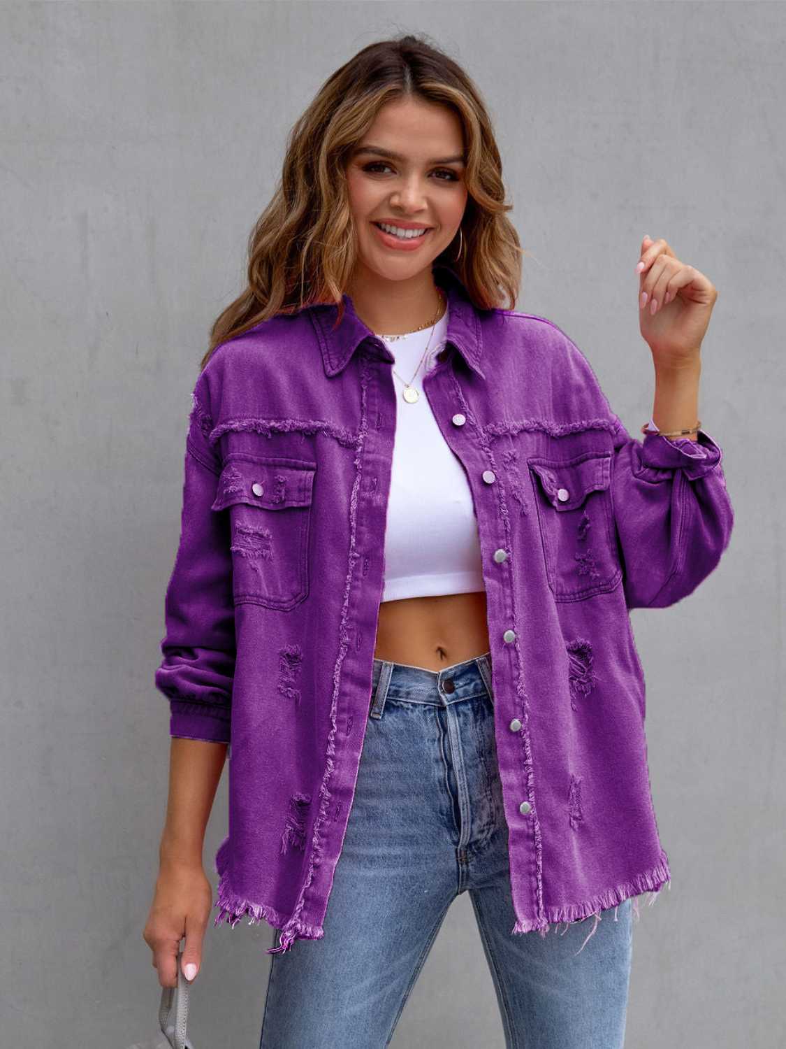 Berg-Feldt | Distressed Drop Shoulder Denimjacke