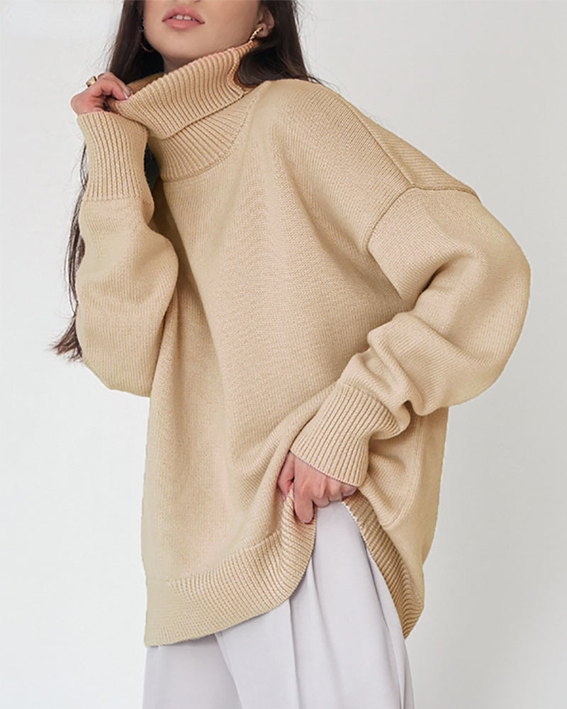 Berg-Feldt | Eleganter Oversized Damen Rollkragenpullover Aus Baumwolle