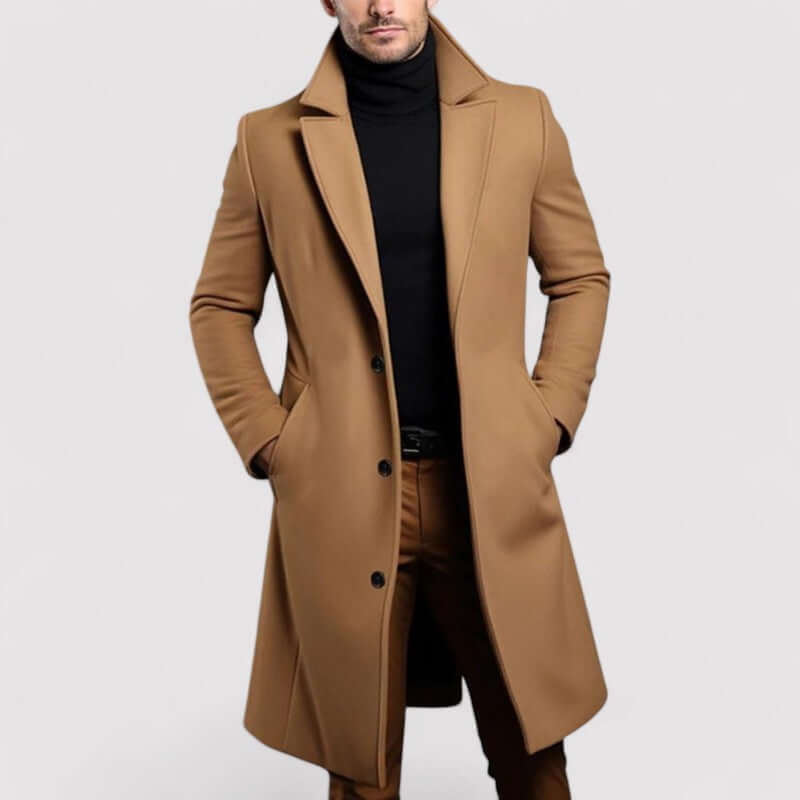 Berg-Feldt | Herren Langer Winter Wollmantel
