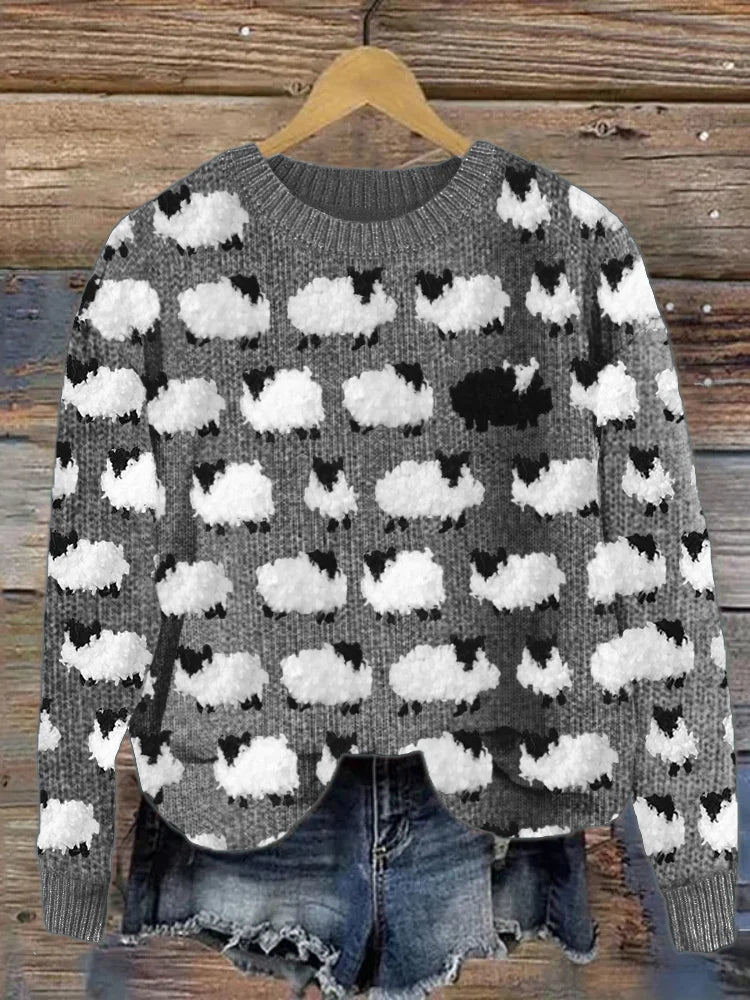 Pull Marta : pull tricoté avec motif mouton