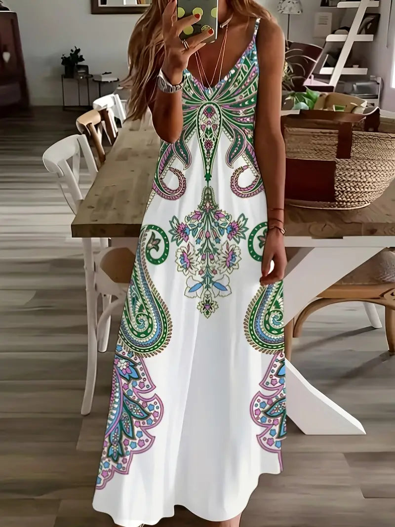 Robe nuisette à fleurs de la collection Anna revisitée, à encolure en V