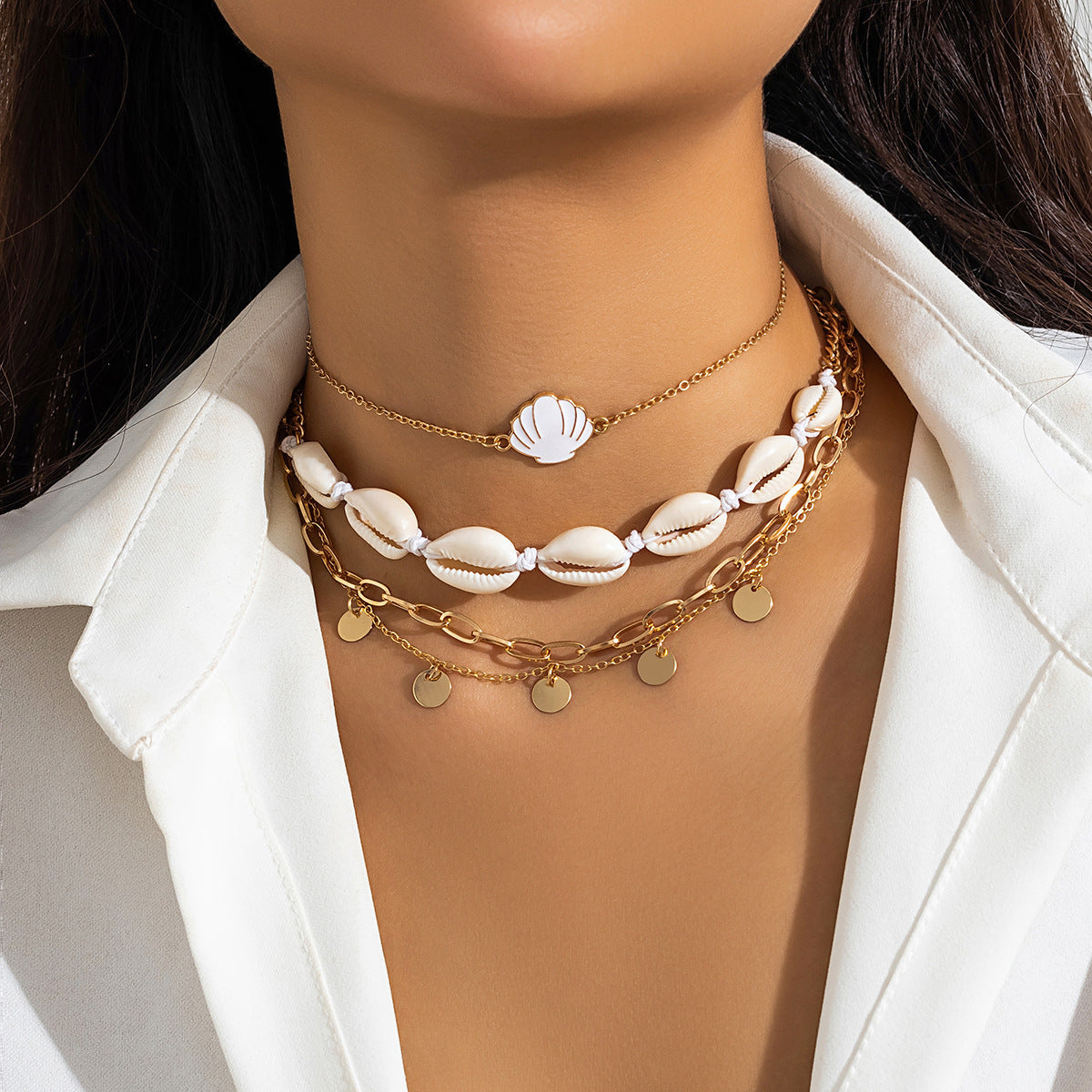 Fudus Collier de perles à plusieurs rangs
