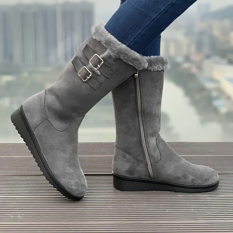 Berg-Feldt | Verstärkte Samt Mittelrohr Schnee Stiefel