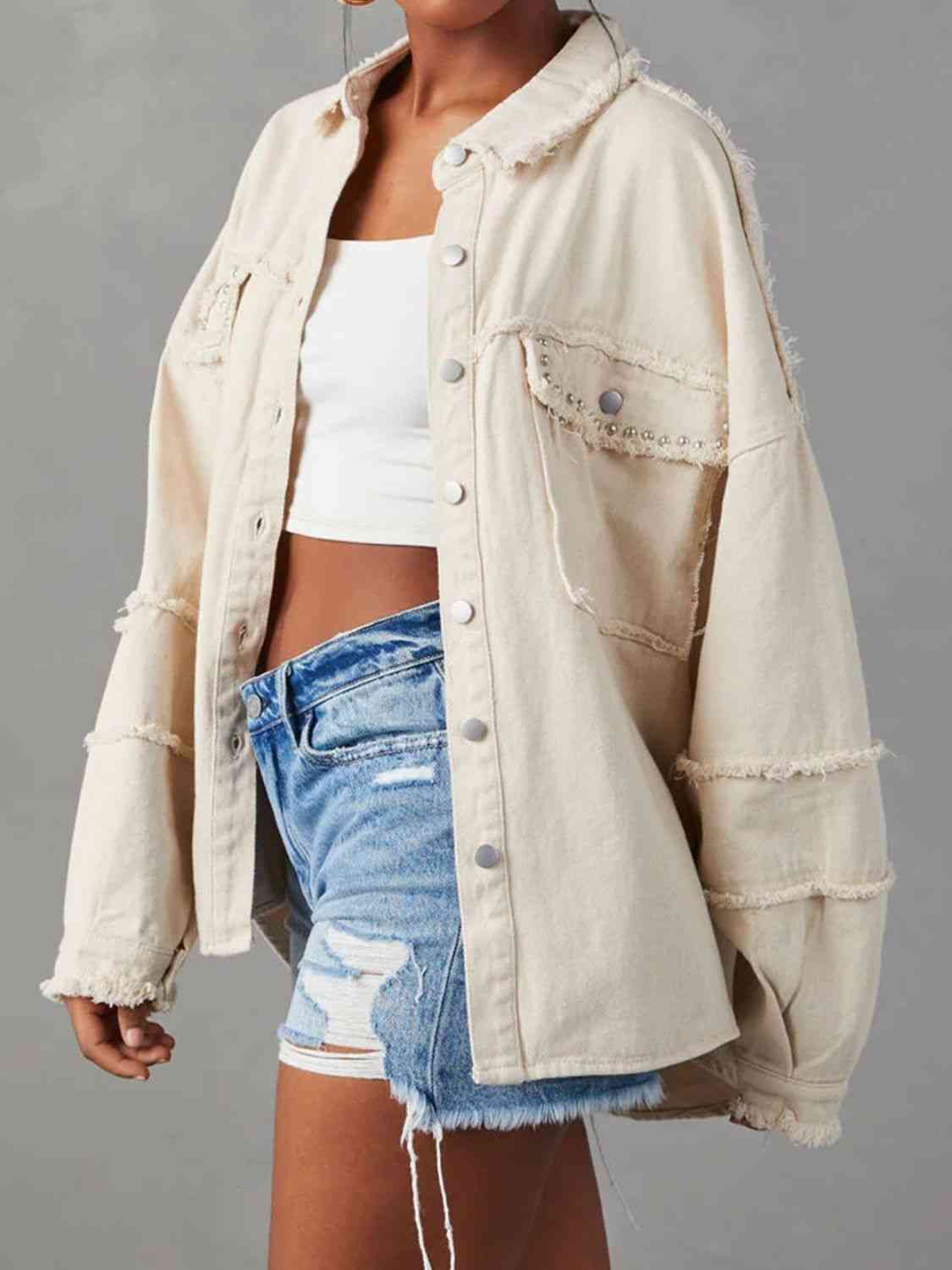 Berg-Feldt | Veste en jean à ourlet brut et boutons