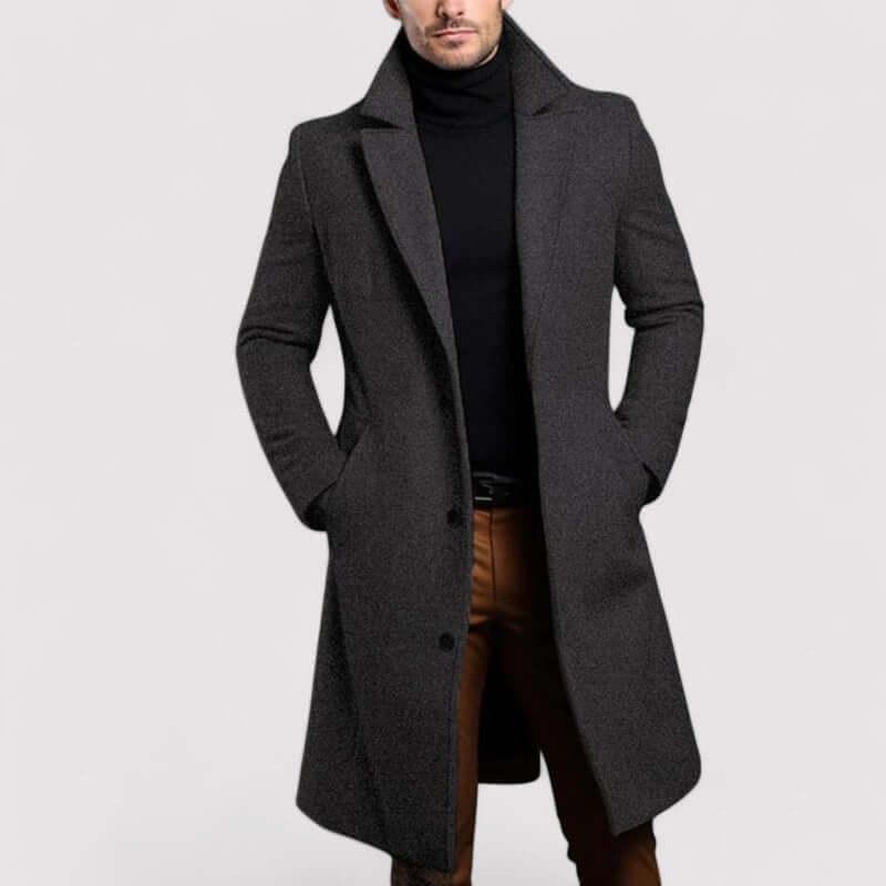 Berg-Feldt | Herren Langer Winter Wollmantel