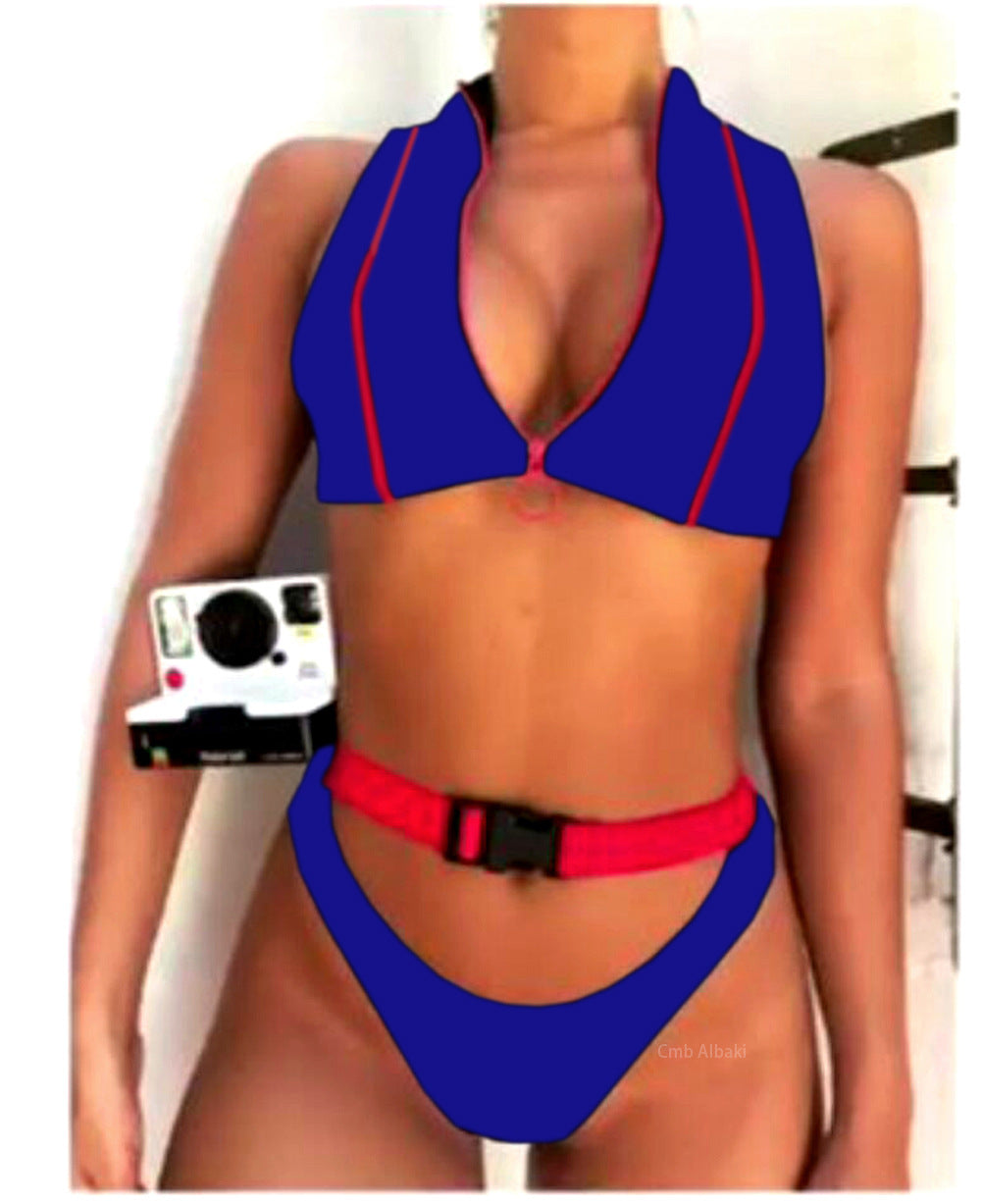 Haut de maillot de bain sportif pour femme avec col innovant et tour de taille ajustable de berg-feldt