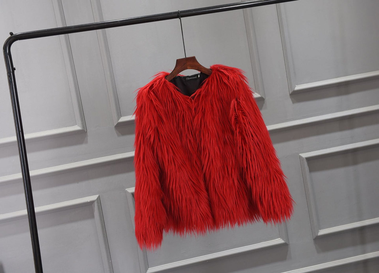 Damen Luxuriöser Kunstpelzjacke mit voluminösem Kragen Berg-Feldt