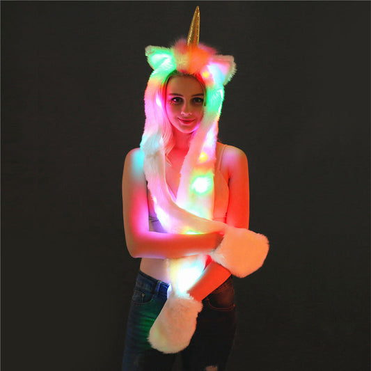 Damen LED Leuchtendes Einhorn-Schal Berg-Feldt - Berg-Feldt