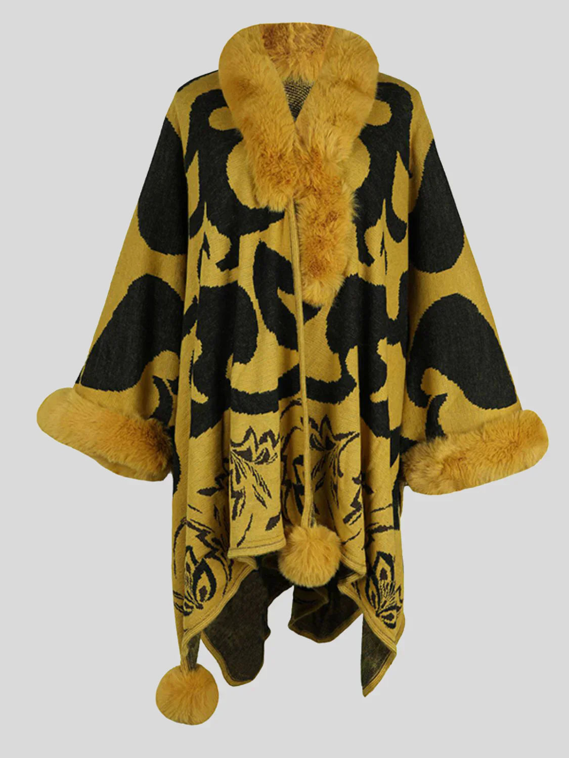 Berg-Feldt | Stilvolles Poncho für Den Winter mit Druck