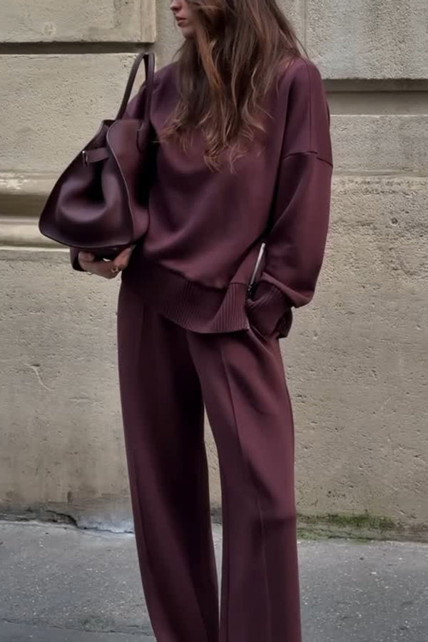 Berg-Feldt | Ensemble confortable pour femme avec sweat-shirt et pantalon texturés