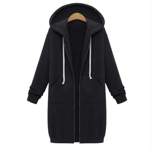 Sweat-shirt femme Fudus : coupe longue et fermeture éclair