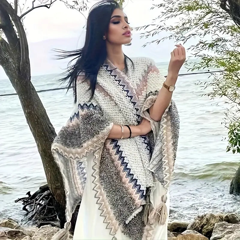 Berg-Feldt | Poncho-écharpe tricotée pour l'hiver