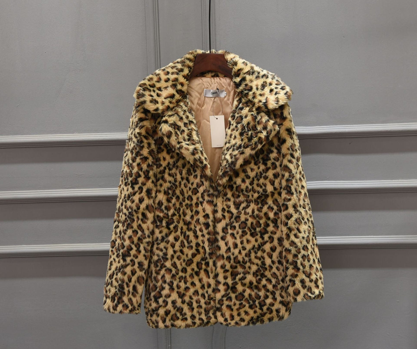 Veste de luxe en fausse fourrure motif léopard pour femme Berg-Feldt