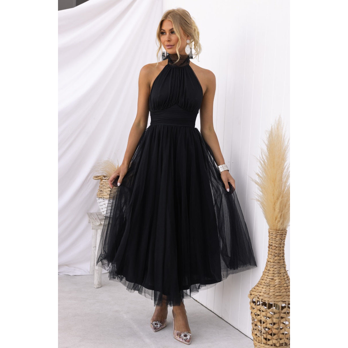 Robe femme Fudus à col roulé en maille, tombante