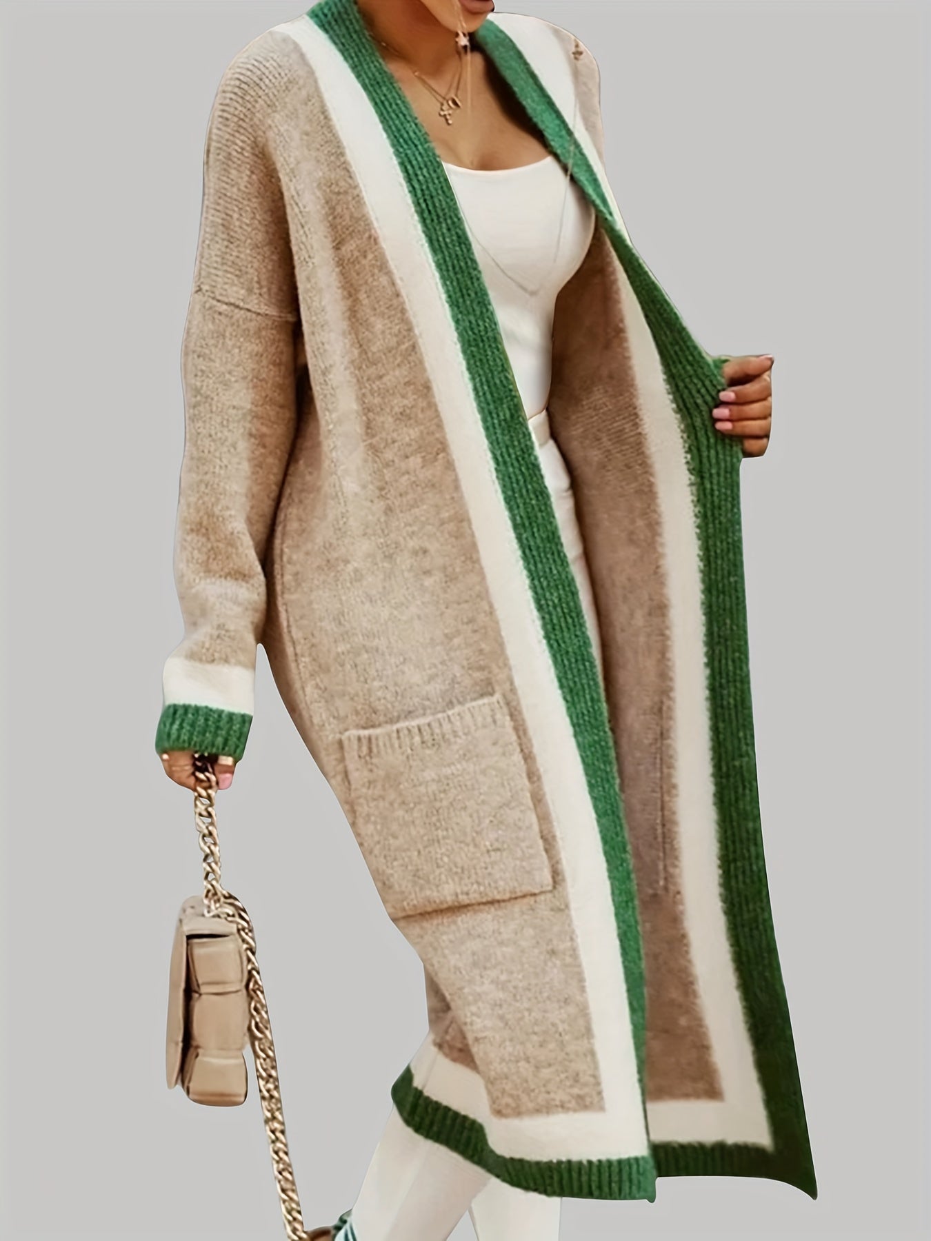 Berg-Feldt | Lange Strickcardigan Vintage Inspiration mit Herbstlichen Akzenten