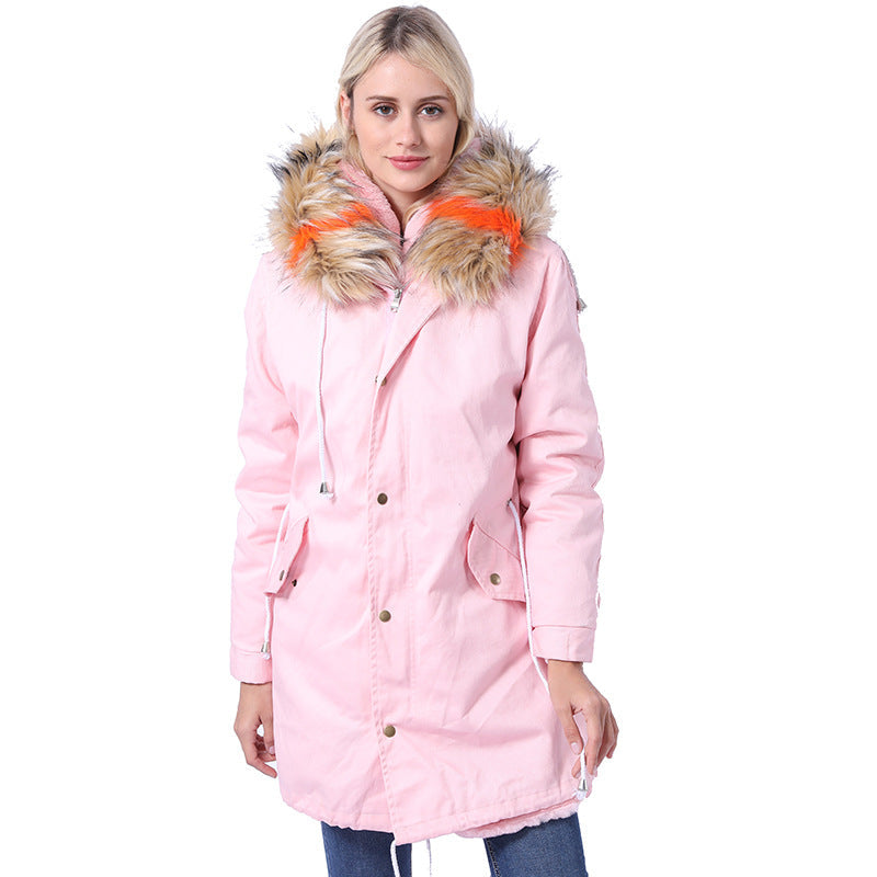 Manteau long femme avec col décoratif en fausse fourrure Berg-Feldt