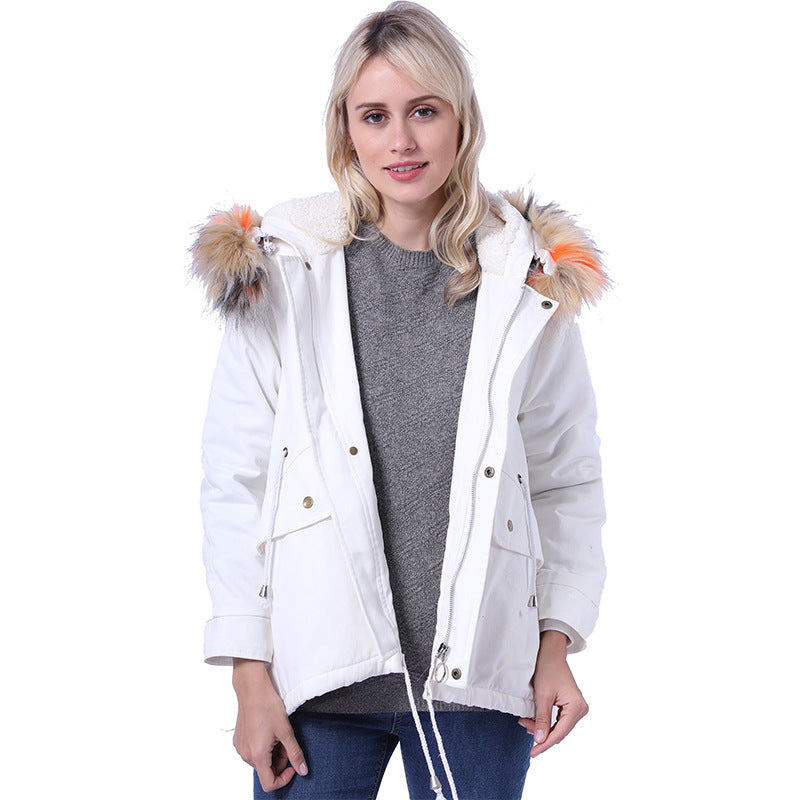 Veste d'hiver pour femme Berg-Feldt avec capuche amovible en fausse fourrure et poches pratiques