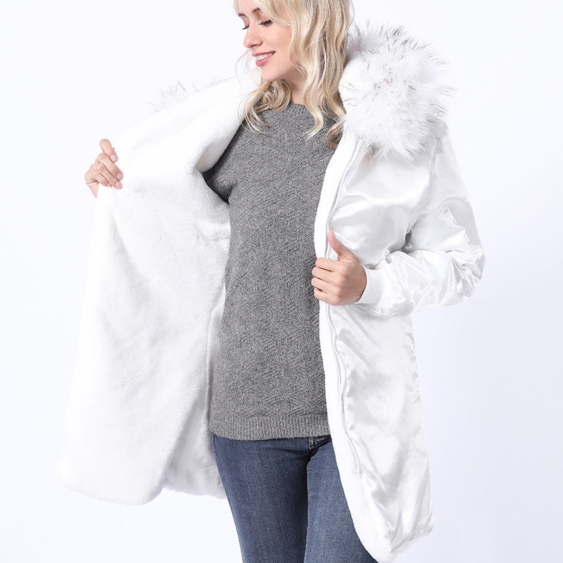 Manteau long femme avec col décoratif en fausse fourrure Berg-Feldt