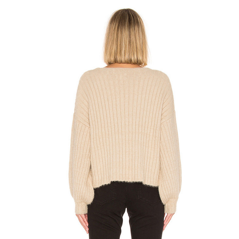 Pull en maille tendance pour femme avec manches tombantes et fines côtes Berg-Feldt