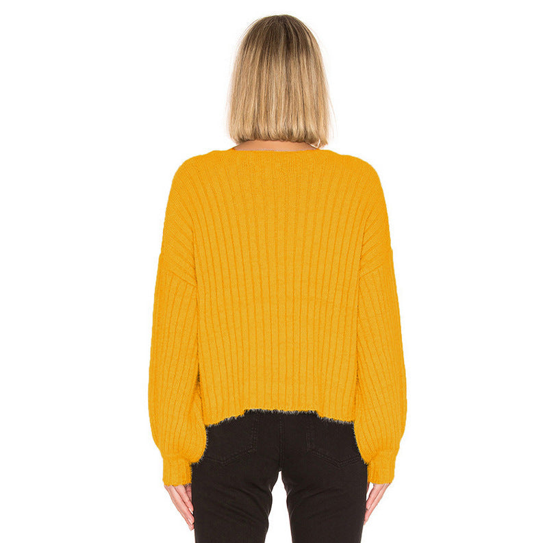 Pull en maille tendance pour femme avec manches tombantes et fines côtes Berg-Feldt